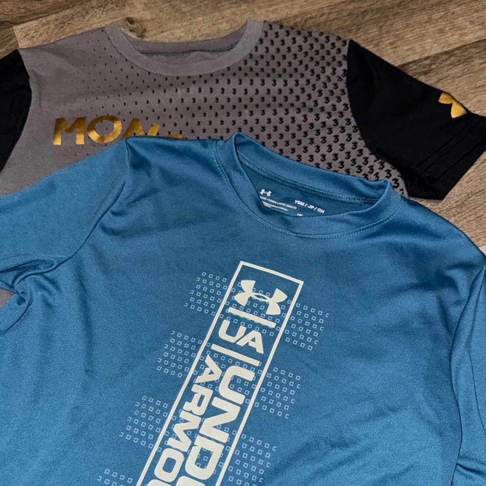Under Armour Blue and Gray Short Sleeve Tees